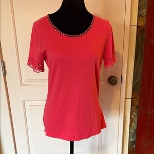 Liz Claiborne Vibrant Pink Short Sleeve Tee